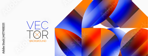 Serene gradient template. Circles and triangles mingle in minimalist perfection. Gentle fusion of forms and hues creates balanced yet captivating backdrop, embodying modern sophistication
