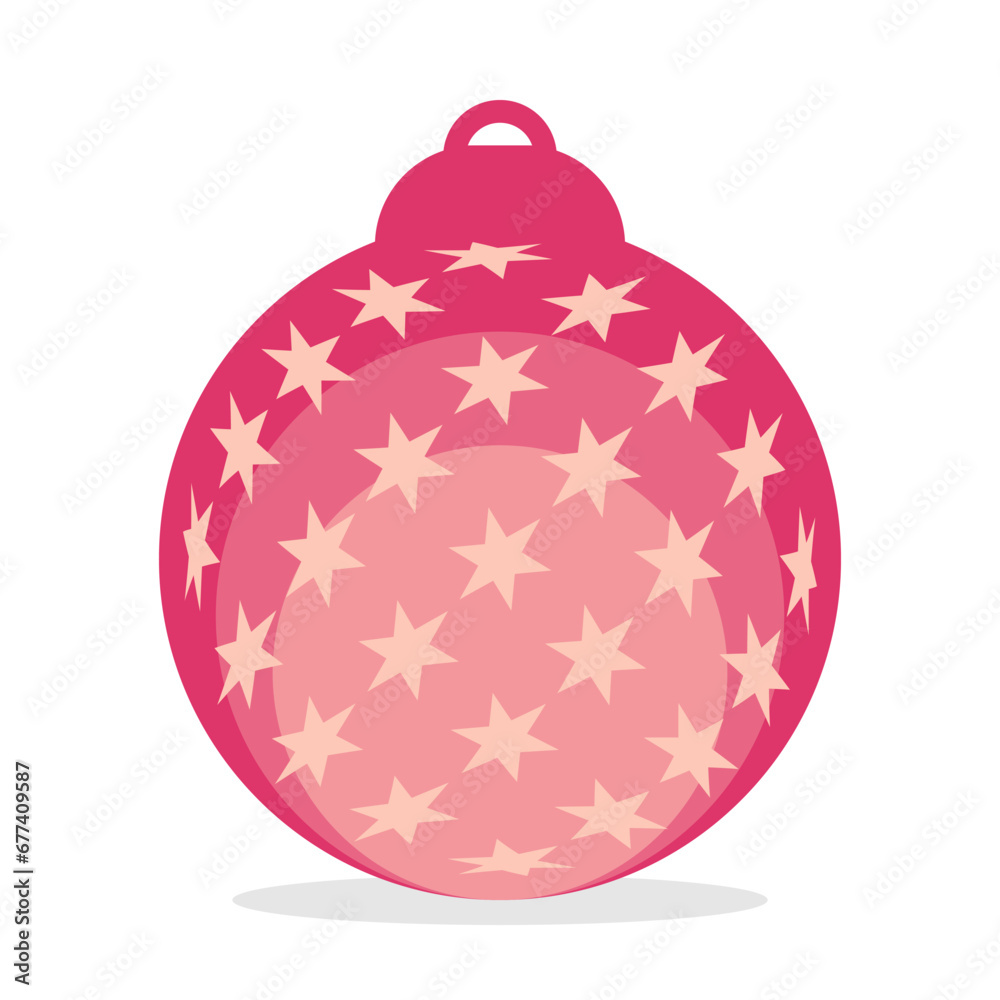 Fototapeta premium colored christmas balls icon. vector isolated on white background. simple 3d design of winter decoration, christmas tree and new year.