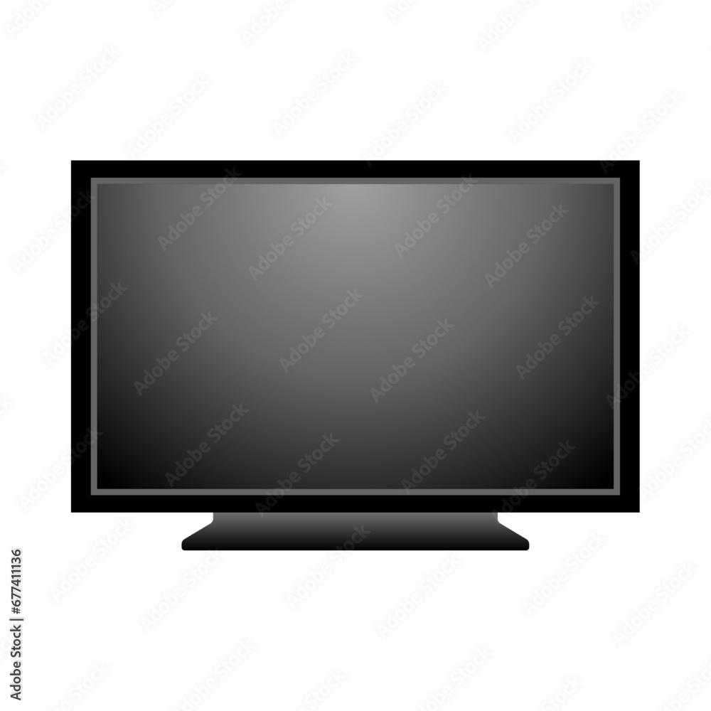 シンプルなイラスト_消灯中の薄型テレビ,モニタ,液晶