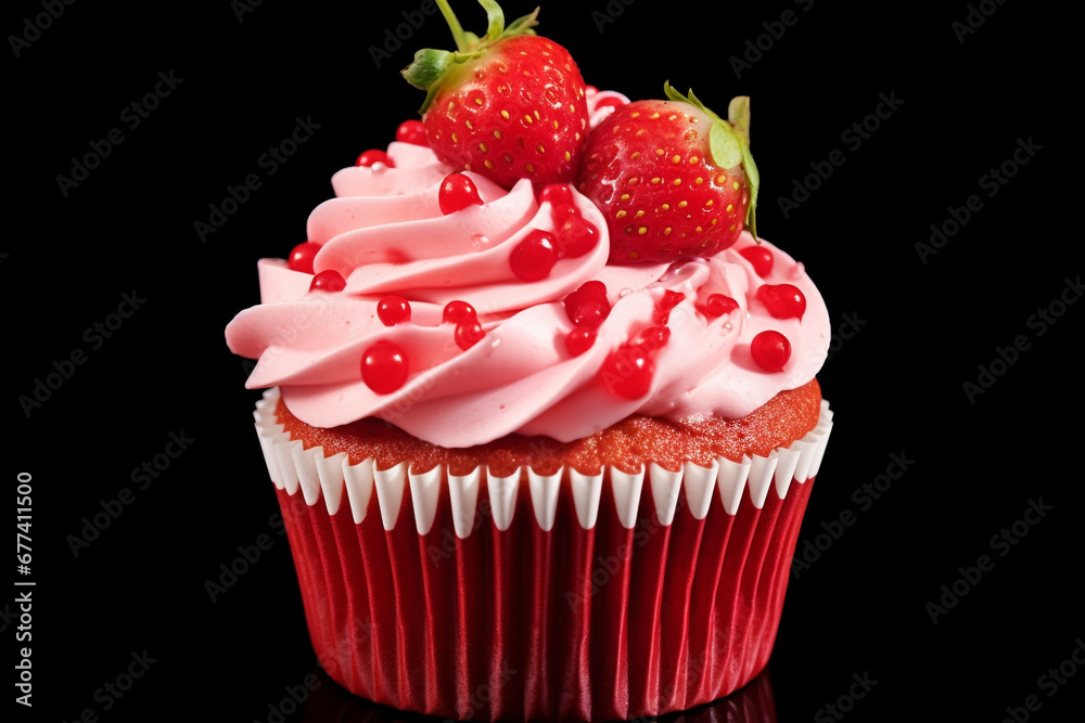 a delicious strawberry cupcake