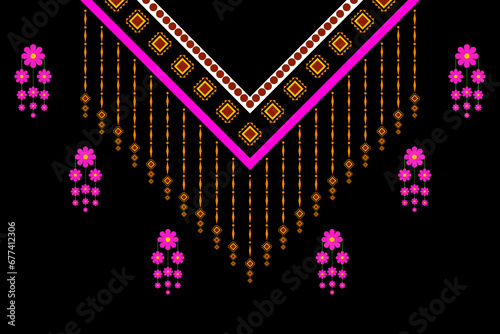 Geometric design fabric pattern, seamless, wallpaper, clothing, carpet, fiber, yarn and shawl. Asian Indian. Southeastern native cloth patterns. Abstract background.