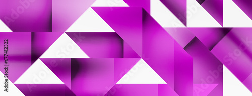 Vivid abstraction unfolds. Triangles in seamless harmony, composing dynamic geometric backdrop. Interplay of angles and hues forms captivating tapestry, evoking modernity and artistic allure