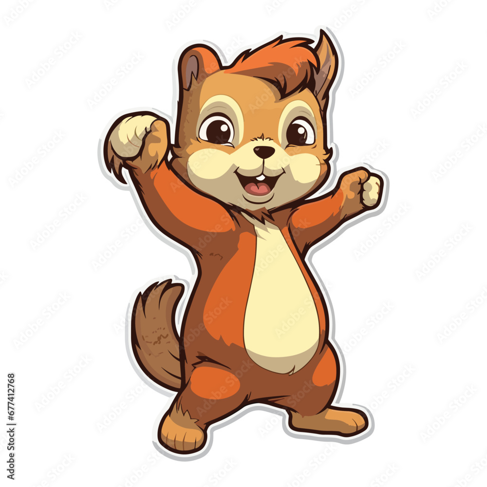 Naklejka premium cute squirrel stickers