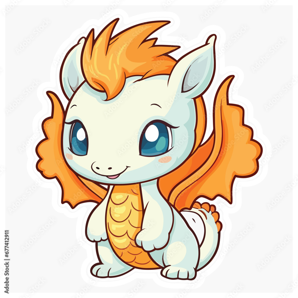 Obraz premium cute dragon sticker