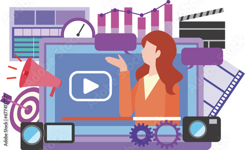 動画マーケティングのイメージイラスト