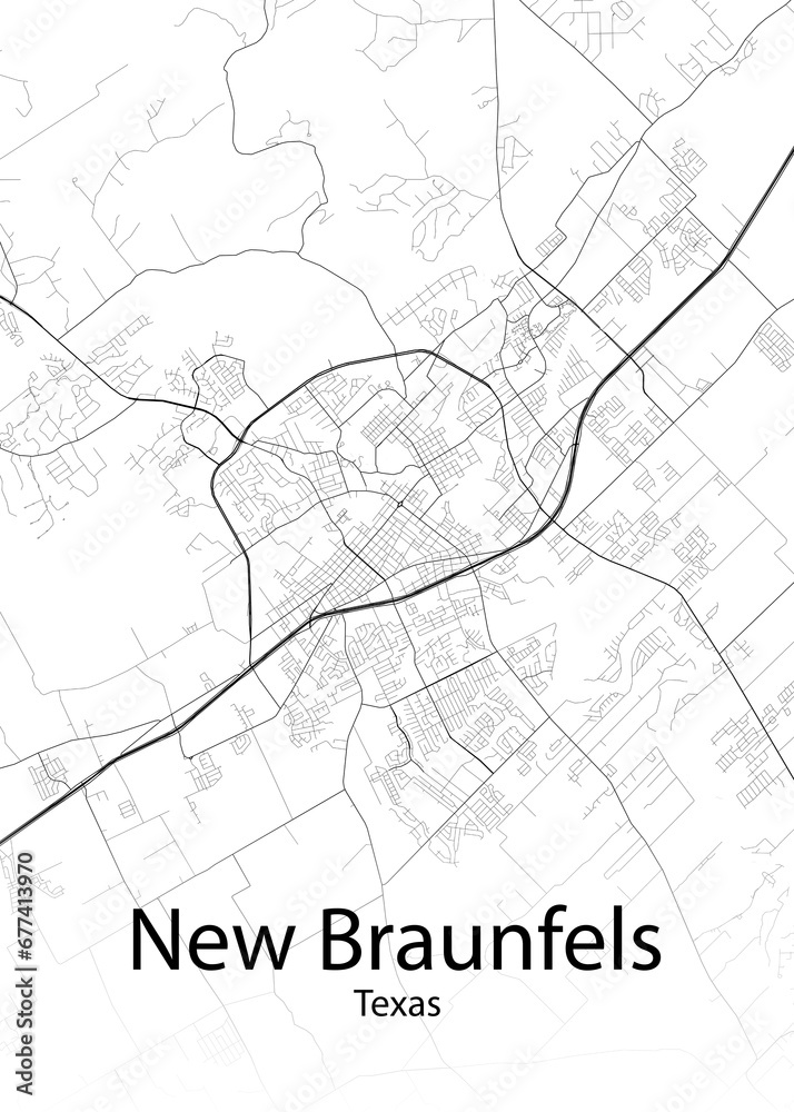 New Braunfels Texas minimalist map