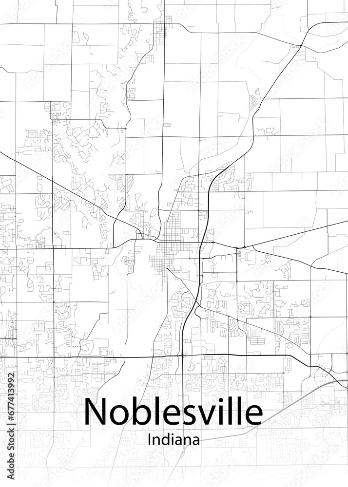 Noblesville Indiana minimalist map