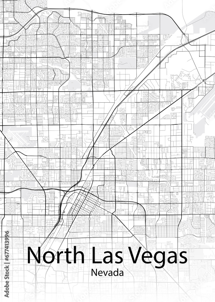 North Las Vegas Nevada minimalist map