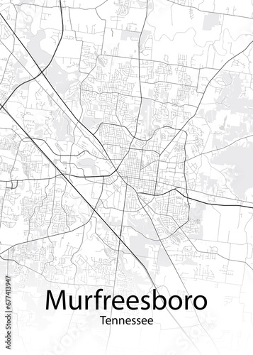 Murfreesboro Tennessee minimalist map