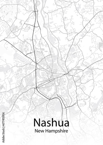 Nashua New Hampshire minimalist map
