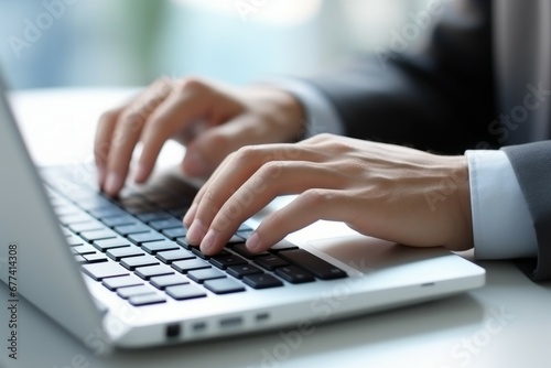 close up of a Man hand typing on computer keyboard for business