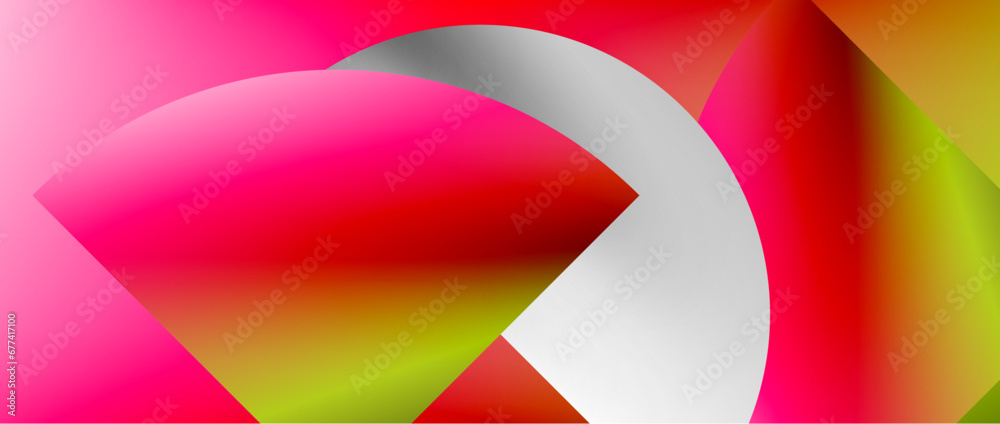 Obraz premium Bright color circle and round element minimal geometric abstract background for posters, covers, banners, brochures, websites