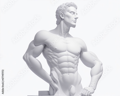 sculpture of man white background from Generative AI