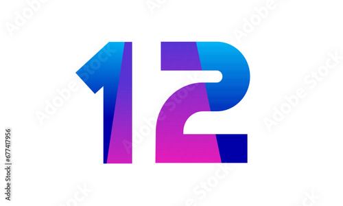 New Modern Number Blue Purple Teen Logo