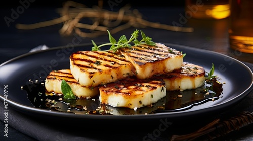 Grilled Halloumi Cheese Delicacy photo