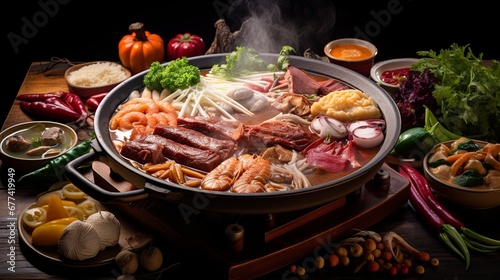 Chinese Hotpot with Assorted Ingredients