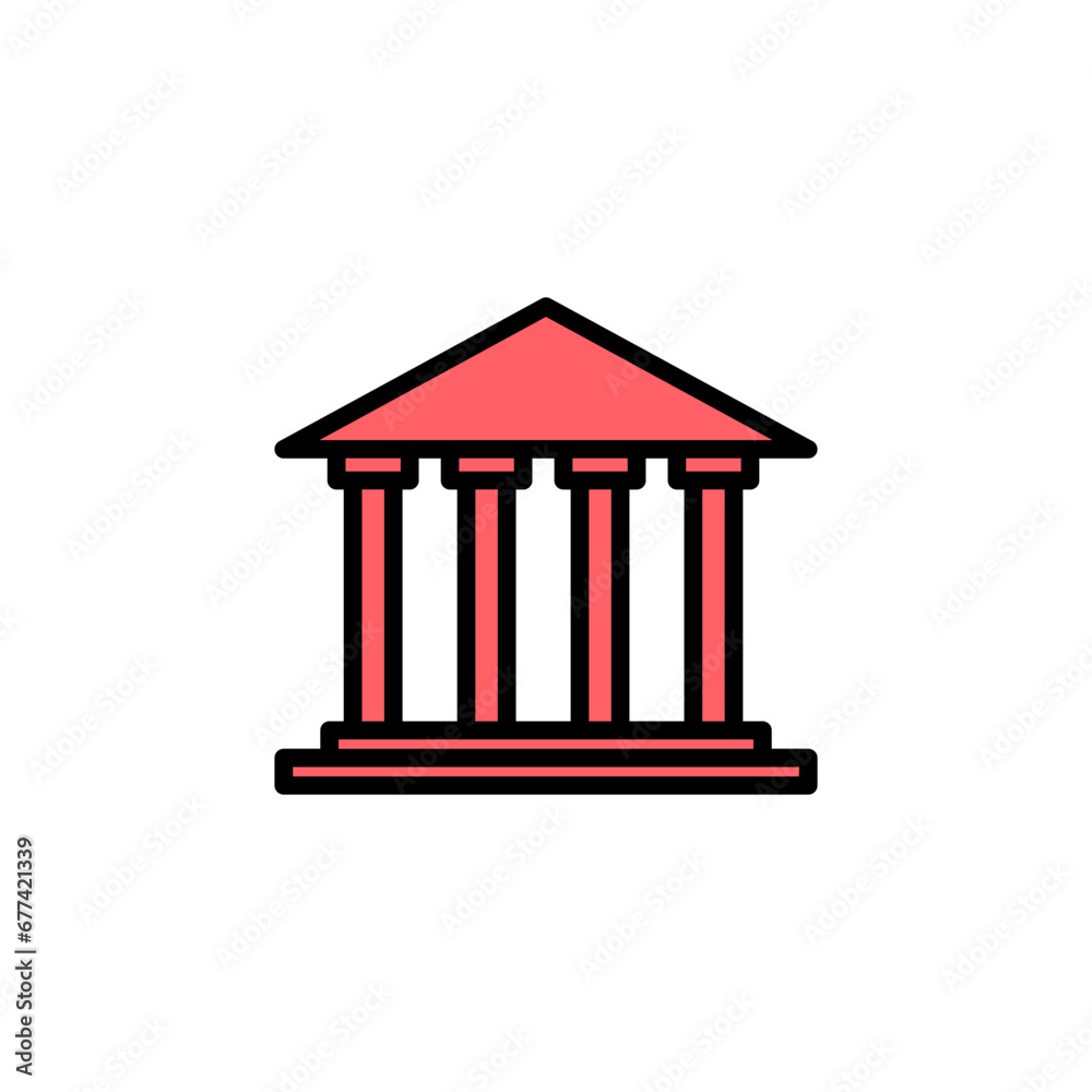 Bank icon set illustration. Bank sign and symbol, museum, university Bank icon set illustration. Bank sign and symbol, museum, university