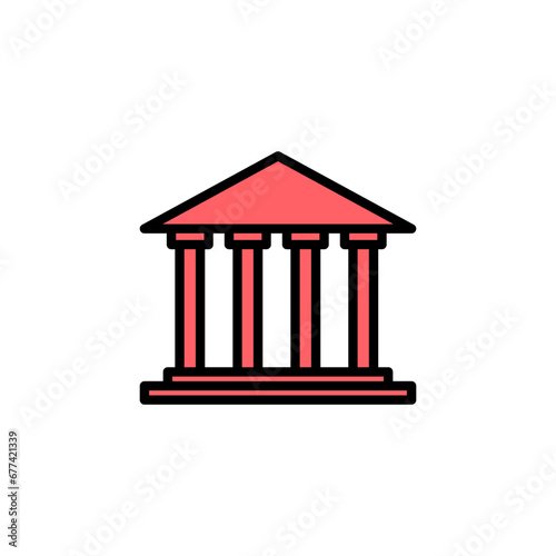 Bank icon set illustration. Bank sign and symbol, museum, university
