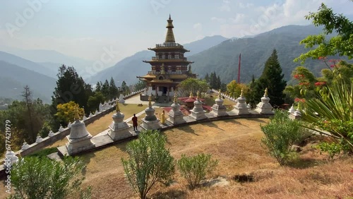 Khamsum Yulley Namgyal Chorten memorial place at the hill in Punakha, Bhutan photo