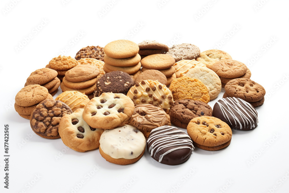 Assorted cookies on white background - isolated Assorted cookies on white background - isolated