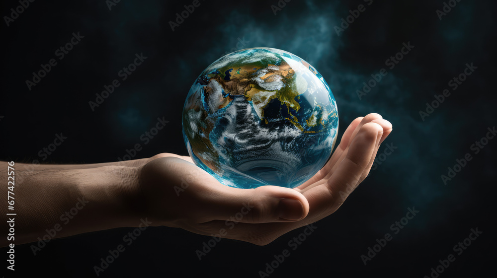 hand holding earth hand holding earth