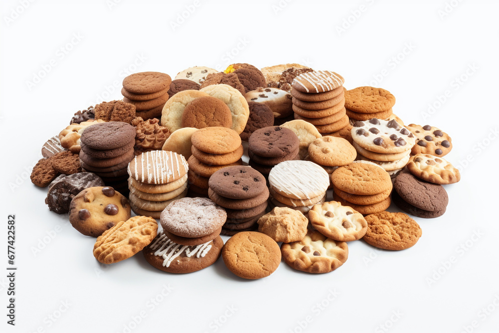 Assorted cookies on white background - isolated Assorted cookies on white background - isolated