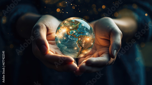 earth in the hands of the person