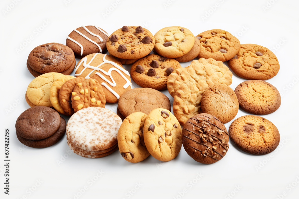 Assorted cookies on white background - isolated Assorted cookies on white background - isolated