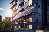 Solar panel on building facade