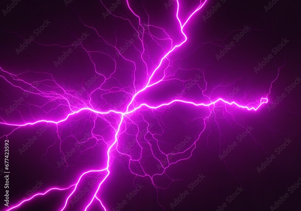 Abstract image of electrical current and voltage on a plain black background illuminated by pink light from Generative AI