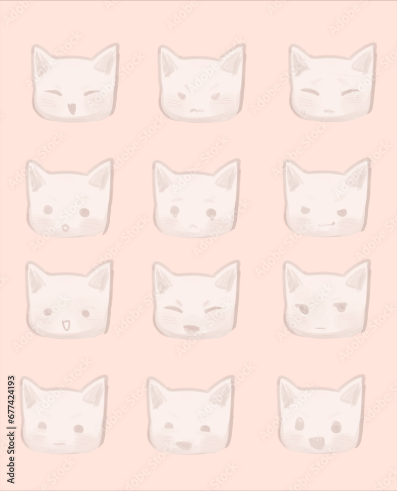set of cats expressions sticker pack set of cats expressions sticker pack