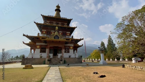 Khamsum Yulley Namgyal Chorten memorial place at the hill in Punakha, Bhutan photo