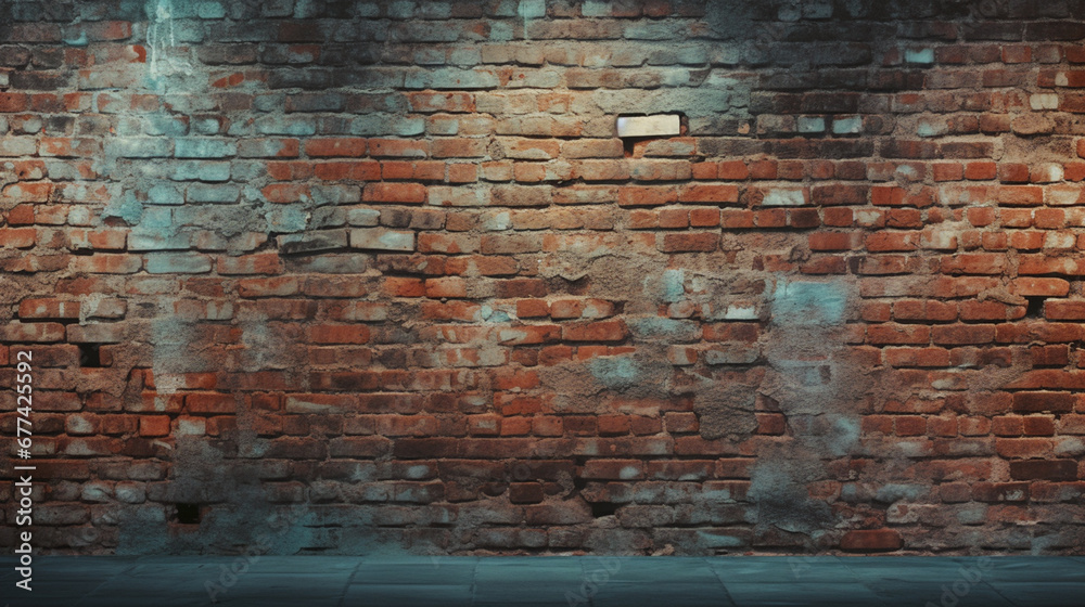 Retro vintage old brick wall texure background image 