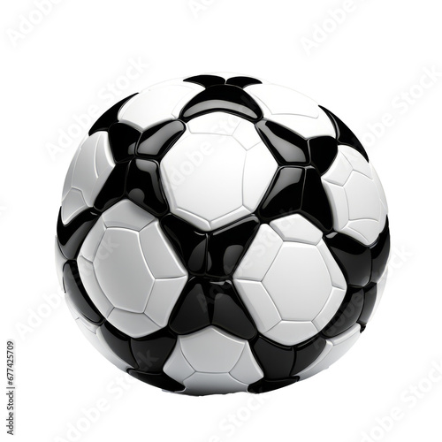 Realistic soccer ball on a transparent background  generated by AI