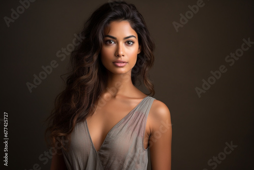 beautiful indian nationality woman model portraits looking at camera