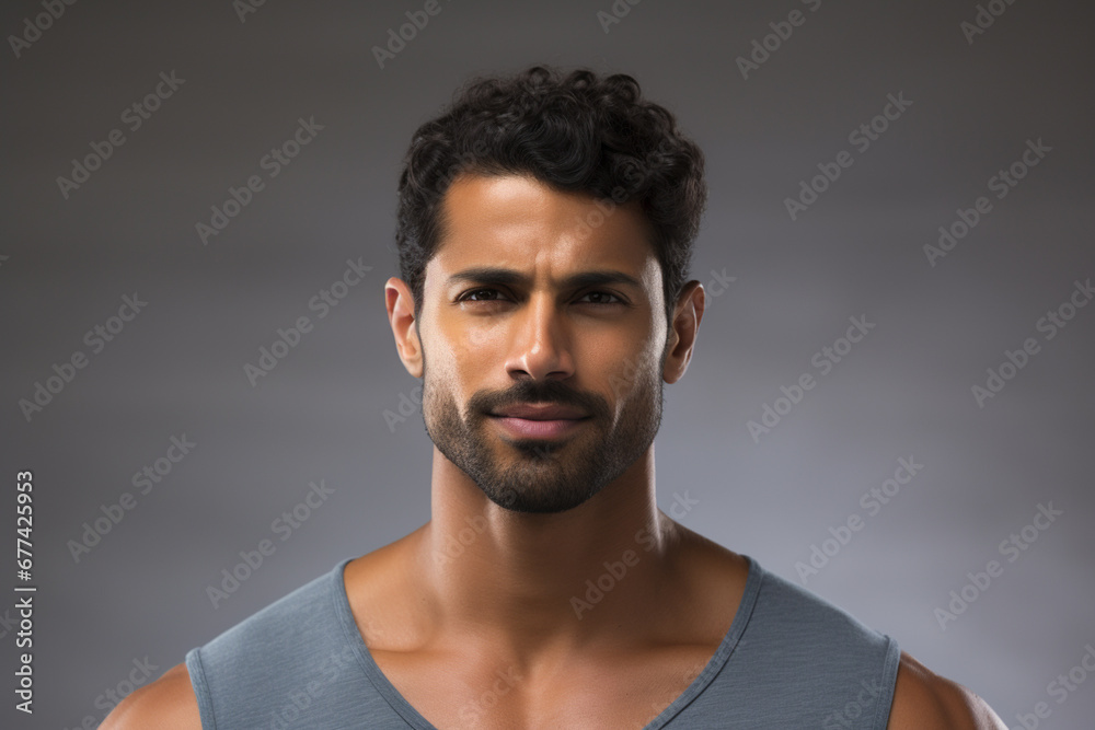 handsome indian nationality man model portraits looking at camera