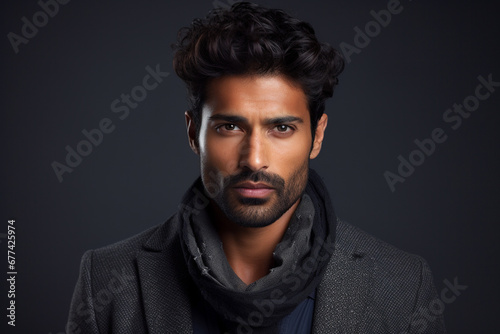 handsome indian nationality man model portraits looking at camera