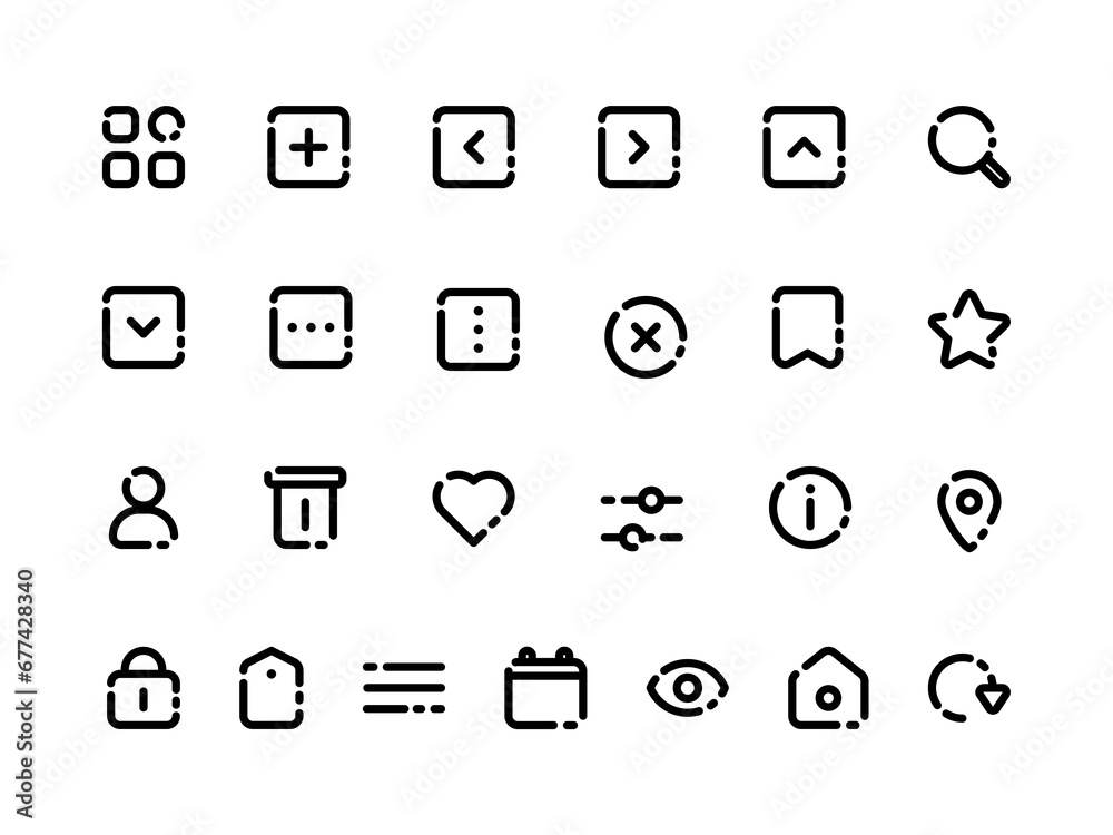 User Interface Broken Line Style. Perfect for Websites, Landing Pages ...