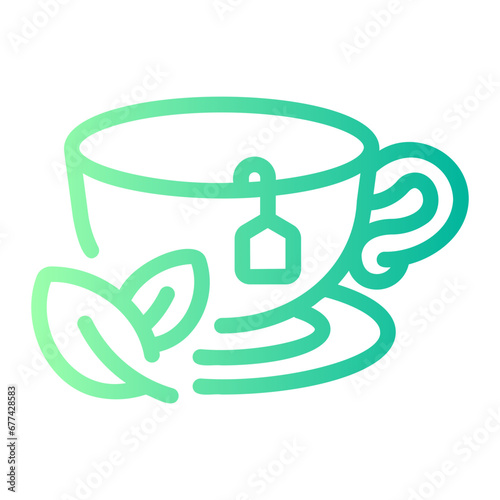 herbal tea Line Gradient Icon