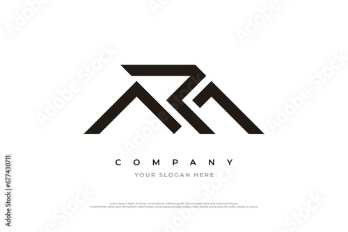 Initial Letter RM Logo or MR Logo Design Vector