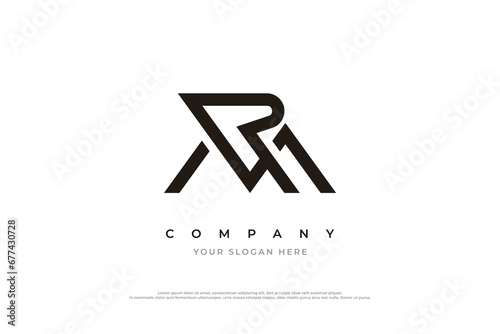 Initial Letter RM Logo or MR Logo Design Vector photo