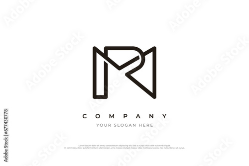 Initial Letter RM Logo or MR Logo Design Vector
