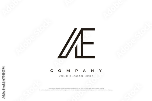 Initial Letter AE Logo Design Vector photo