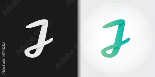 cursive letter j logo set