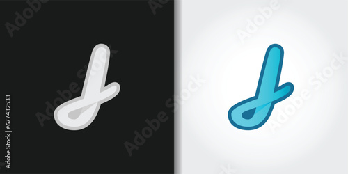 cursive letter j logo set