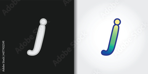 cursive letter j logo set
