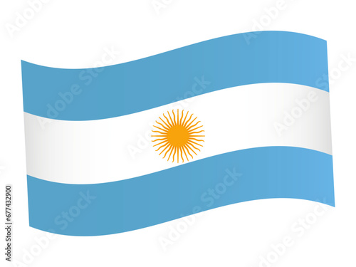 Bandera Argentina vectorial, editable con sol photo