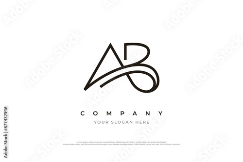 Luxury Initial Letter AB Logo Design Vector