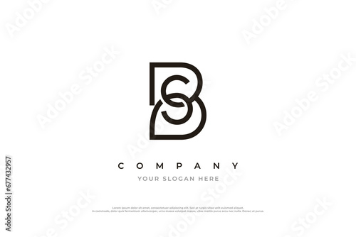 Initial Letter SB Logo or BS Monogram Logo Design Vector photo