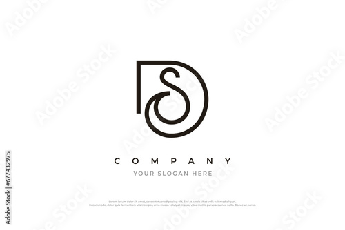 Initial Letter SD Logo or DS Monogram Logo Design Vector photo